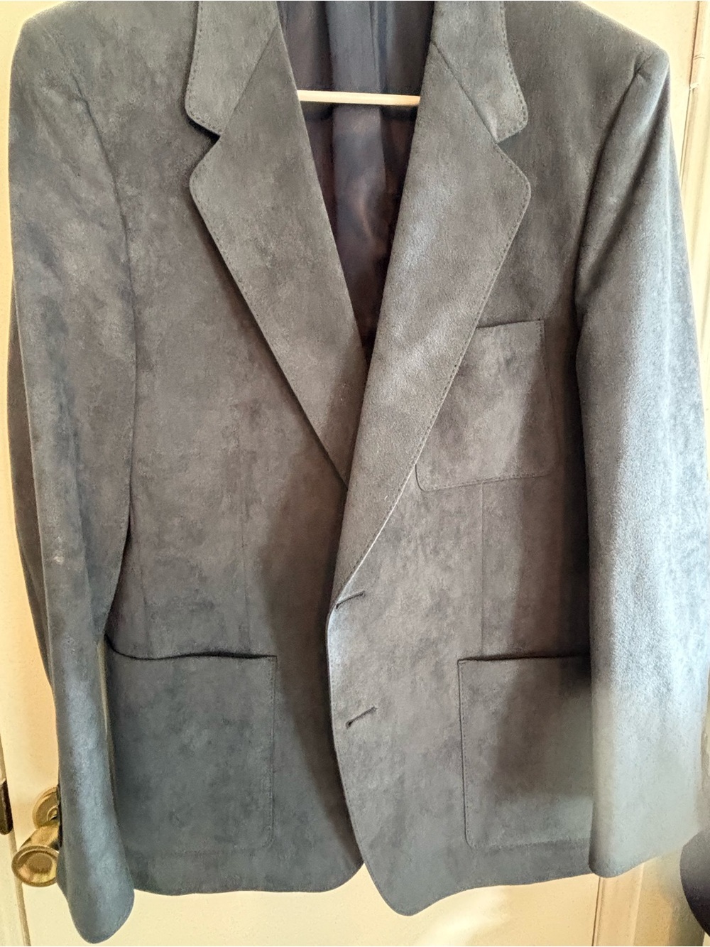 Men's Slate blue‎ Suede Blazer - Classic Single-Breasted Jacket